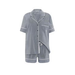 Котонова піжама Victoria's Secret Heritage Cotton Long Pajama Set - колір Monaco Blue