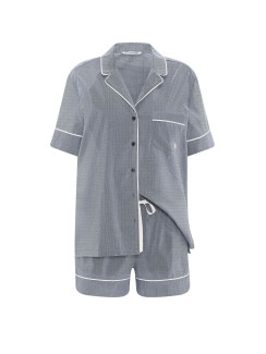 Котонова піжама Victoria's Secret Heritage Cotton Long Pajama Set - колір Monaco Blue