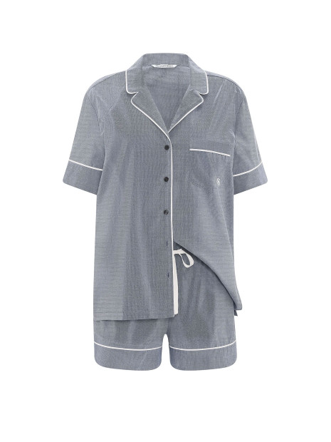 Котонова піжама Victoria's Secret Heritage Cotton Long Pajama Set - колір Monaco Blue