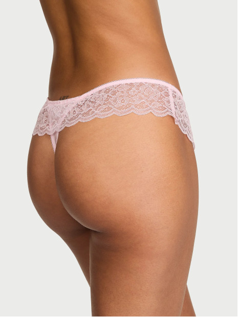 Комплект білизни Victoria's Secret Tease Satin Lace-Trim Half-Cup Demi Bra - колір Pink Stripes
