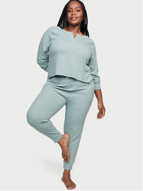 Піжама Glow Waffle Henley Jogger Set Victoria's Secret
