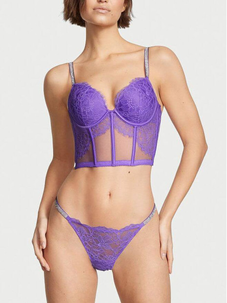 Трусики зі стразами Shine Strap Lace Brazilian Panty Victoria's Secret