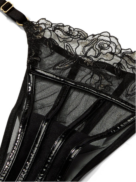 Мереживні трусики бразиліана Midnight Affair Embroidery Brazilian Panty Victoria's Secret