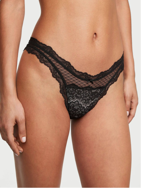 Мереживні трусики бразиліана DREAM ANGELS Smooth & Lace Brazilian Panty Victoria's Secret