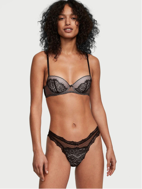 Мереживні трусики бразиліана DREAM ANGELS Smooth & Lace Brazilian Panty Victoria's Secret