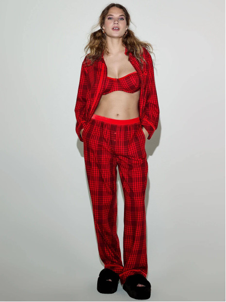 Фланелева піжама Flannel Long Pajama Set від Pink
