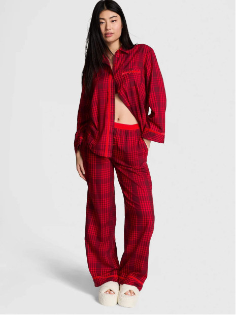 Фланелева піжама Flannel Long Pajama Set від Pink
