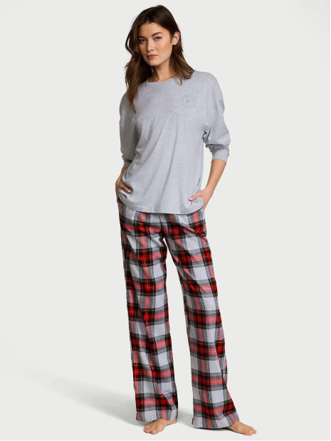 Фланелева піжама Flannel Long-Sleeve Tee-Jama Set від Victoria's Secret