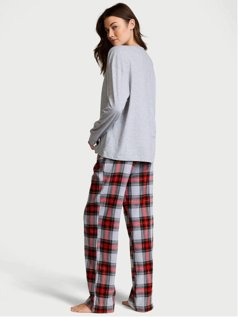 Фланелева піжама Flannel Long-Sleeve Tee-Jama Set від Victoria's Secret