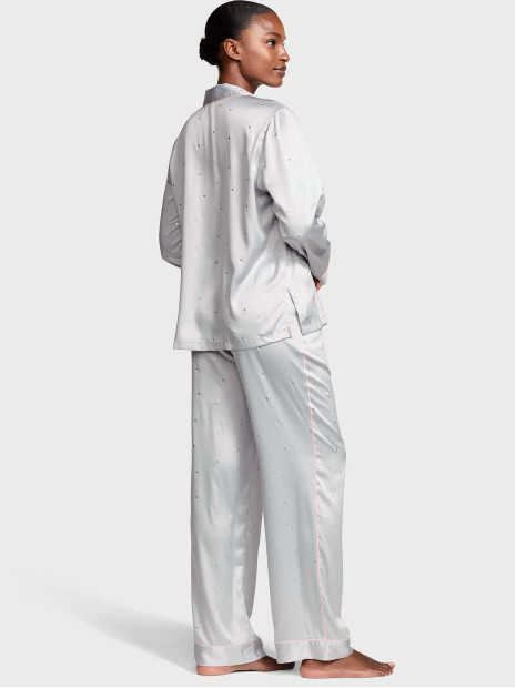 Сатинова піжама Glazed Satin Dew Drop Long Pajama Set Victoria's Secret