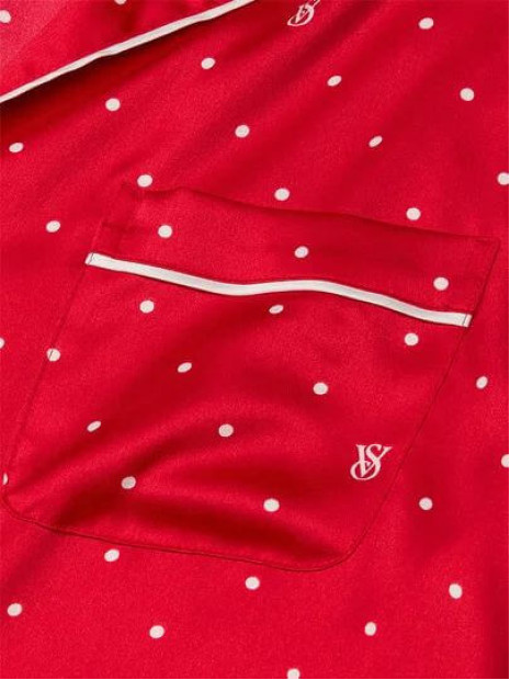 Сатинова піжама Victoria's Secret - Lipstick Logo Pin Dot