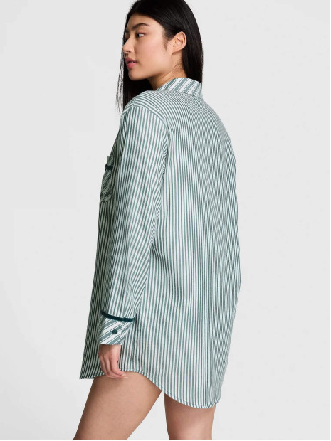 Легка ночнушка Victoria's Secret Festive Flannel Velvet-Trim Sleepshirt