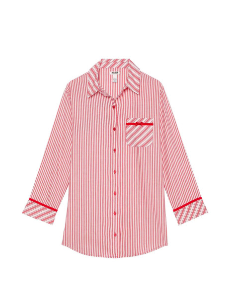 Легка ночнушка Victoria's Secret Festive Flannel Velvet-Trim Sleepshirt