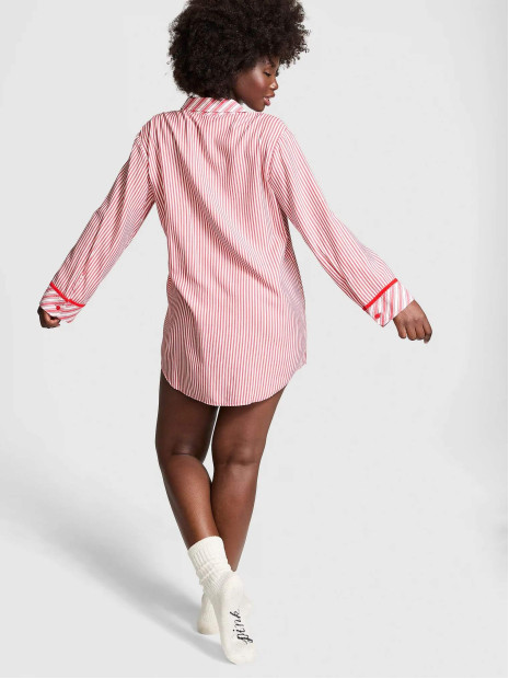 Легка ночнушка Victoria's Secret Festive Flannel Velvet-Trim Sleepshirt