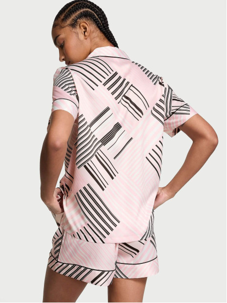 Сатинова піжама Victoria's Secret - Pink Frosting Patchwork Stripes