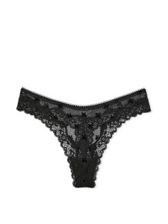 Трусики стрінги  Lace-Trim High-Leg Thong Panty Victoria’s Secret