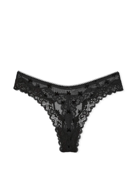 Трусики стрінги Lace-Trim High-Leg Thong Panty Victoria’s Secret