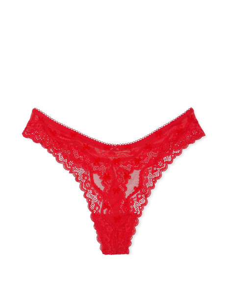 Трусики стрінги Lace-Trim High-Leg Thong Panty Victoria’s Secret