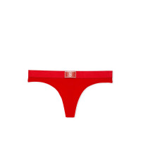 Трусики стрінги Logo Cotton Shine Patch Thong Panty Lipstick Victoria’s Secret  