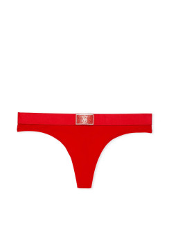 Трусики стрінги Logo Cotton Shine Patch Thong Panty Lipstick Victoria’s Secret  