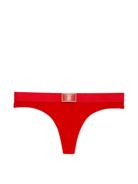 Трусики стрінги Logo Cotton Shine Patch Thong Panty Lipstick Victoria’s Secret