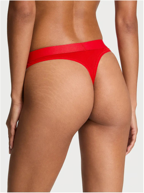 Трусики стрінги Logo Cotton Shine Patch Thong Panty Lipstick Victoria’s Secret