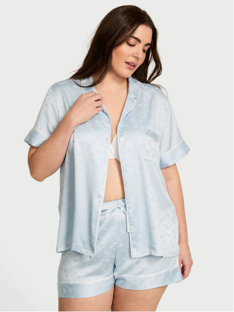Сатинова піжама Victoria's Secret - Palest Blue Butterfly Jacquard
