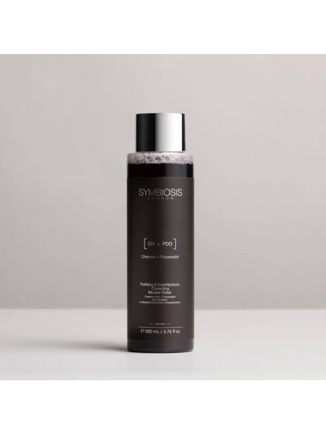 Міцелярна вода SYMBIOSIS SKINCARE [Activated Charcoal + Propanediol] Purifying & Imperfections Correcting Micellar Water