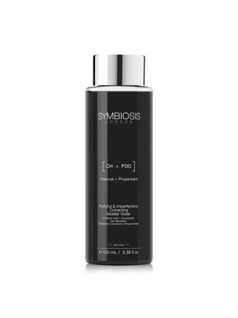 Міцелярна вода SYMBIOSIS SKINCARE [Activated Charcoal + Propanediol] Purifying & Imperfections Correcting Micellar Water