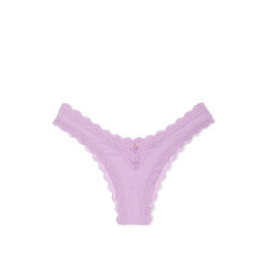 Мереживні трусики бразиліана Lace Brazilian Panty Victoria's Secret Silky Lilac