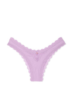 Мереживні трусики бразиліана Lace Brazilian Panty Victoria's Secret Silky Lilac