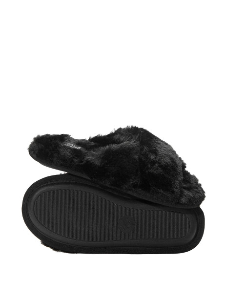 Капці PINK Faux Fur Slippers Pure Black Victoria's Secret