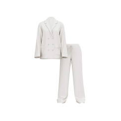 Сатинова піжама Victoria's Secret  Luxe Satin Double-Breasted Long Pajama Set  White