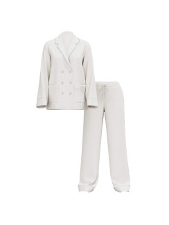 Сатинова піжама Victoria's Secret  Luxe Satin Double-Breasted Long Pajama Set  White