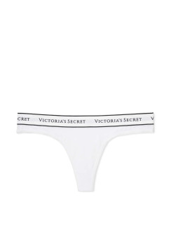 Бавовняні трусики-стрінги з логотипом Victoria's Secret 