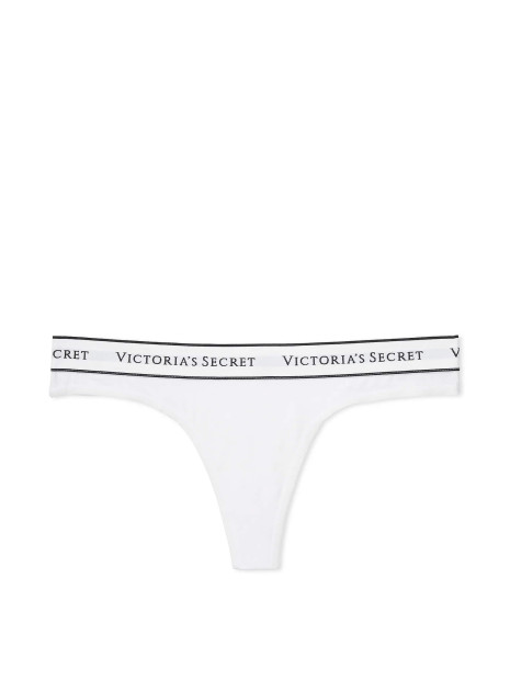 Бавовняні трусики-стрінги з логотипом Victoria's Secret