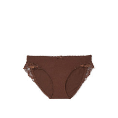 Трусики-бікіні Body by Victoria Stretch Cotton з мереживною талією Ganache