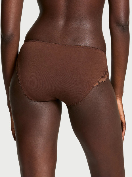 Трусики-бікіні Body by Victoria Stretch Cotton з мереживною талією Ganache