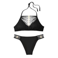 Купальник  Victoria's Secret VS Archives Strappy Hardware Halter Black 