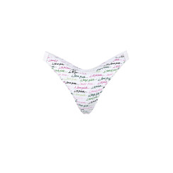 Котонові трусики стрінги Pink White Script Print