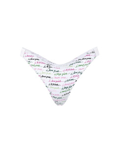 Котонові трусики стрінги Pink White Script Print