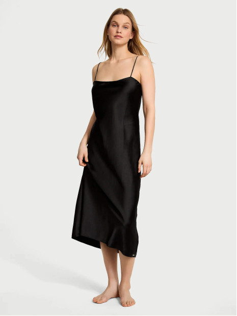 Розкішна атласна довга сукня-комбінація Victoria's Secret Black