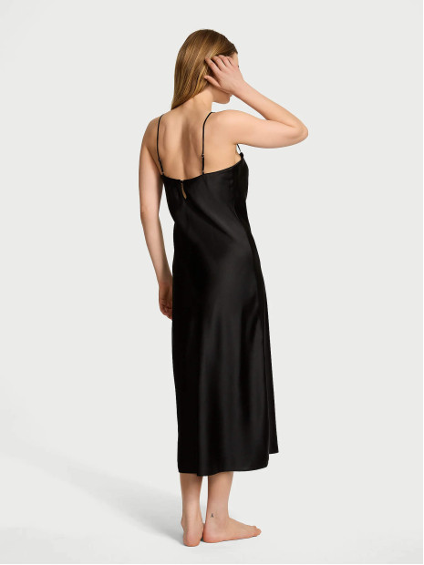 Розкішна атласна довга сукня-комбінація Victoria's Secret Black