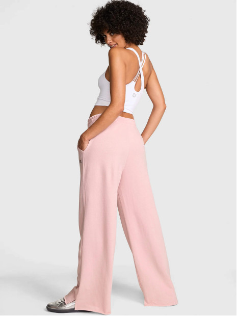 Жіночі спортивні штани PINK Ivy Fleece Wide-Leg із розрізами на штанинах (Doll house)