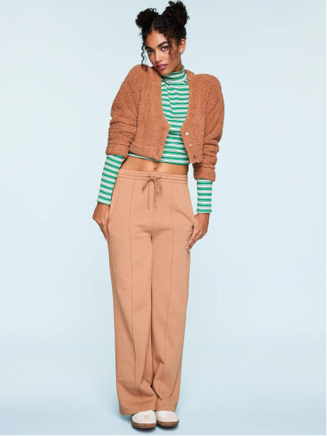 Жіночі спортивні штани PINK Ivy Fleece Wide-Leg (Toffee)