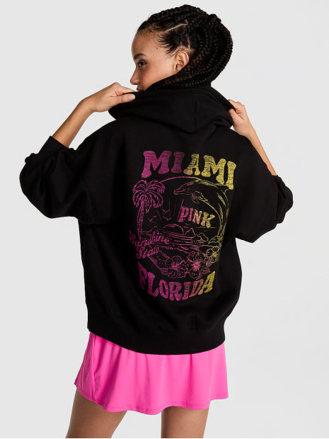 Жіноча худі на блискавці PINK Ivy Fleece Campus Full-Zip
