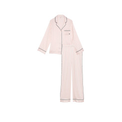 Сатинова піжама Victoria's Secret Glazed Satin Long Pajama Set Pink Iconic Stripe