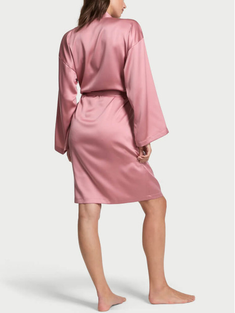 Сатиновий халат Victoria's Secret Satin Midi Robe (рожевий)